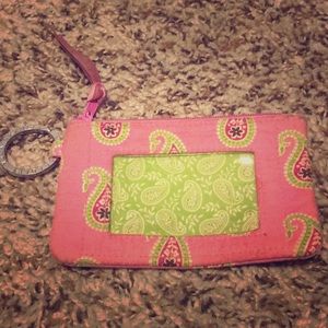 Vera Bradley photo ID card carrier with divider